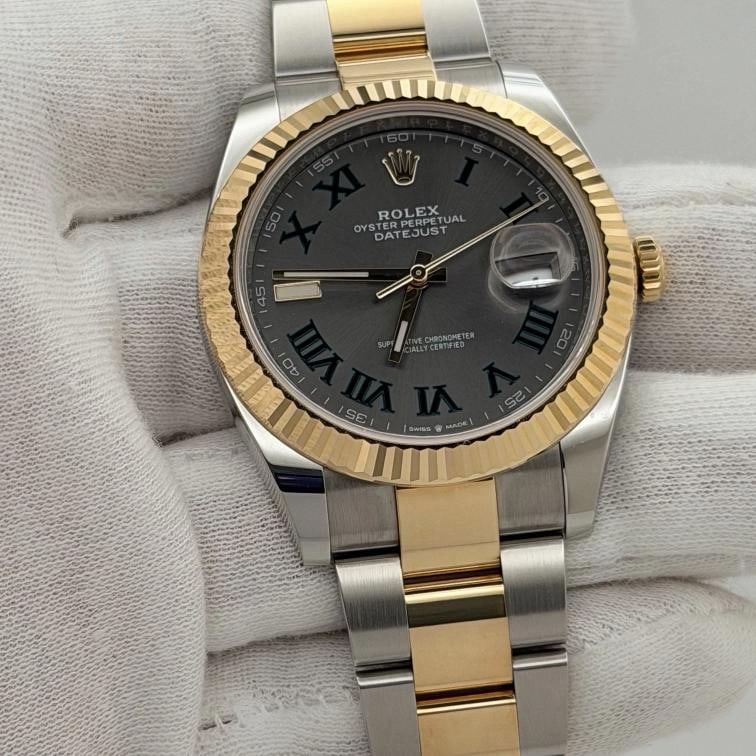 Rolex Datejust 41 126333 41mm Wimbledon Dial 18k Yellow Gold Steel Box Paper - 3