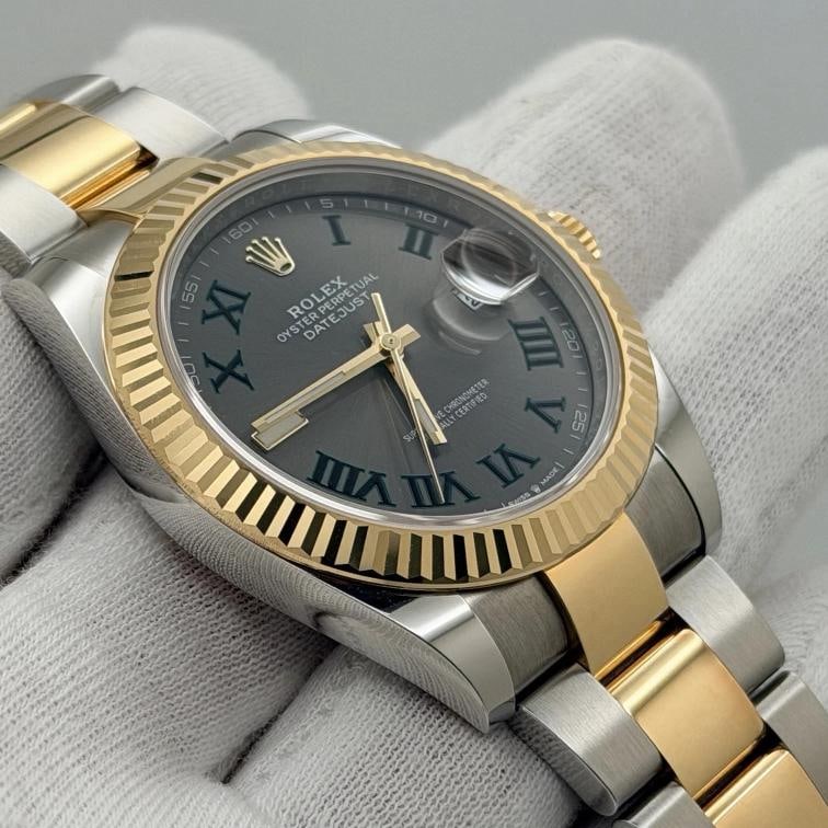 Rolex Datejust 41 126333 41mm Wimbledon Dial 18k Yellow Gold Steel Box Paper - 4