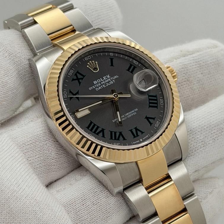 Rolex Datejust 41 126333 41mm Wimbledon Dial 18k Yellow Gold Steel Box Paper - 5