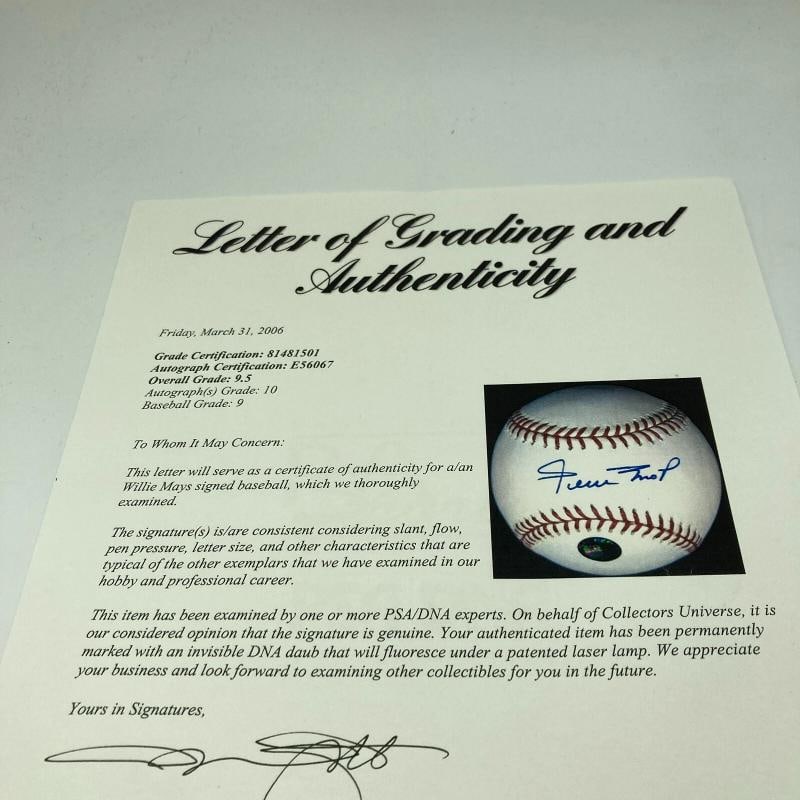 Willie Mays Signed Major League Baseball PSA DNA Graded 9.5 MINT+ - 7