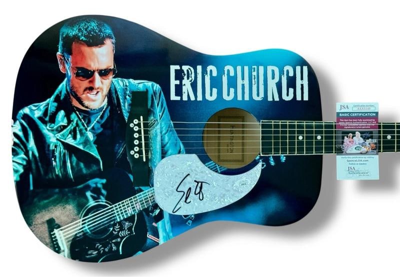 ERIC CHURCH Signed Guitar JSA COA Custom SPRINGSTEEN MY HOME TOWN: Industry: Music,Signed: Yes,Autograph Authentication: James Spence (JSA),Original/Reproduction: Original,Country of Origin: United States
