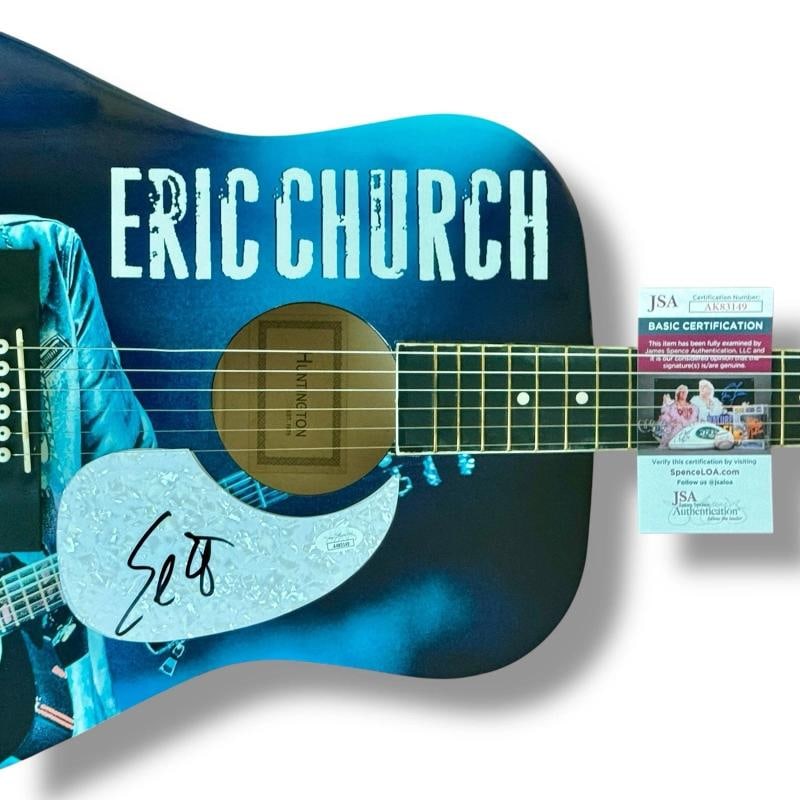 ERIC CHURCH Signed Guitar JSA COA Custom SPRINGSTEEN MY HOME TOWN - 2