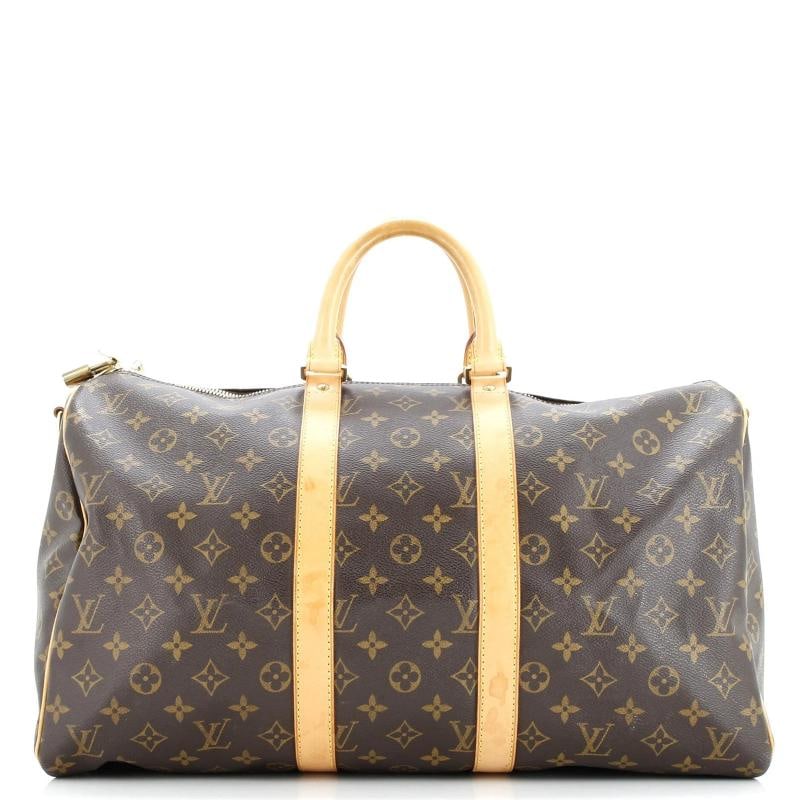 Louis Vuitton Keepall Bandouliere Bag Monogram Canvas 45: Condition: Pre-owned - Good,Brand: Louis Vuitton,Exterior Material: Canvas Coated,Style: Duffles,Exterior Color: Brown,Department: Women,Size: 45,Accessories: Lock