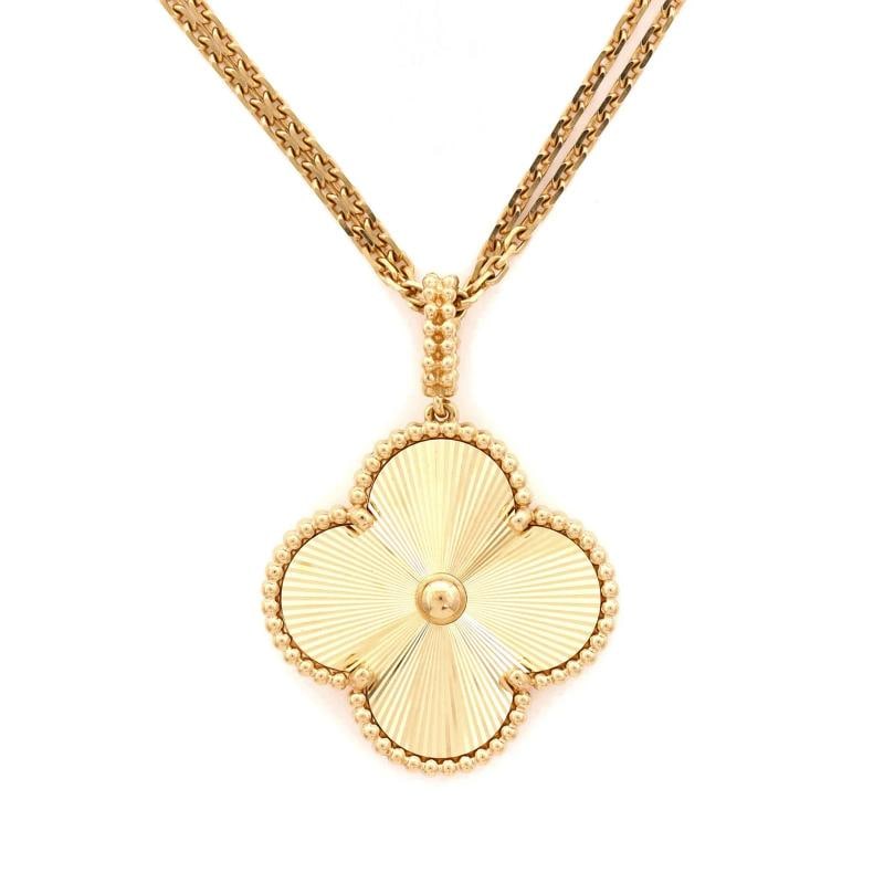 Van Cleef & Arpels Magic Alhambra Long Necklace Guilloche 18K Yellow Gold - 4