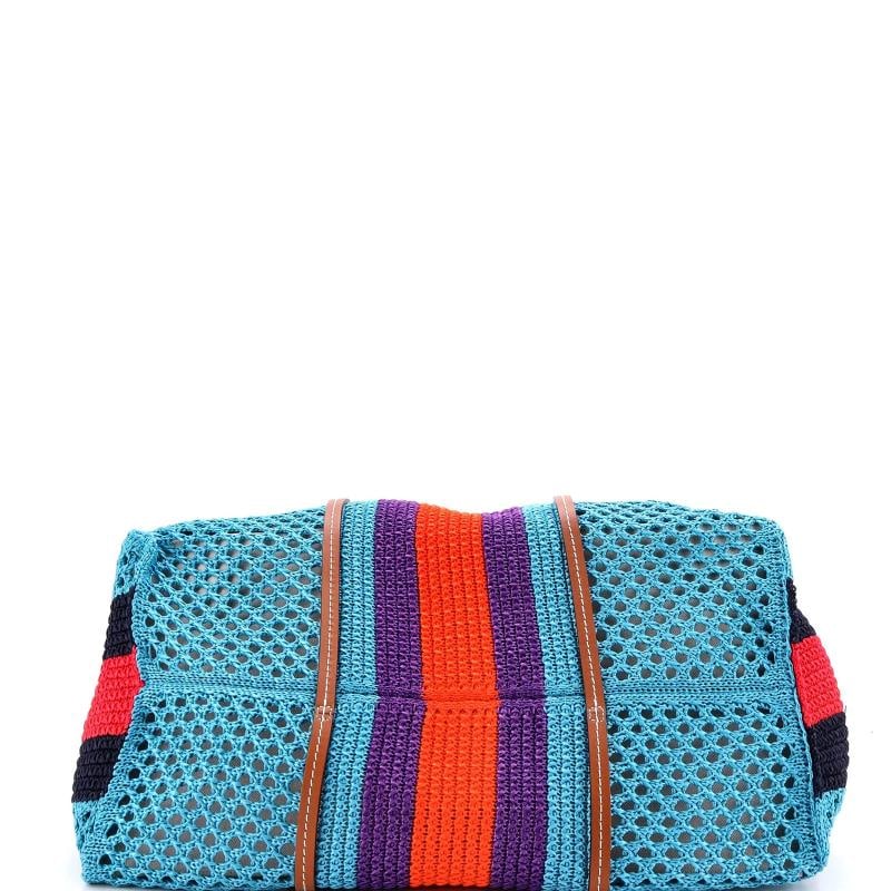 Gucci Interlocking G Web Tote Raffia Medium - 4