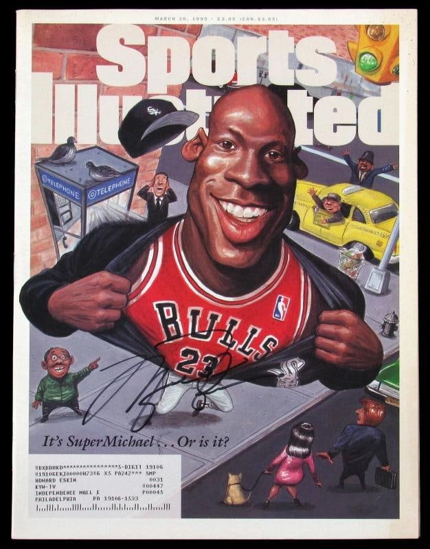 Michael Jordan Signed 1995 "Super Michael" Sports Illustrated Magazine JSA COA: Sport: Basketball,Player: Michael Jordan,Signed: Yes,Autograph Authentication: James Spence Authentication (JSA),Original/Reprint: Original,Product: Magazine,Team: Chicago Bulls,Country of Origin: