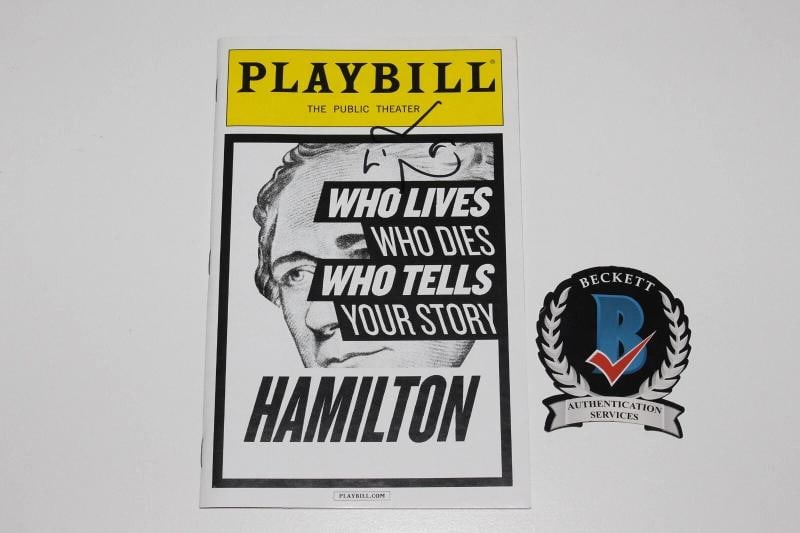 LIN-MANUEL MIRANDA SIGNED HAMILTON PUBLIC THEATER PLAYBILL PRE-BROADWAY BECKETT - 2