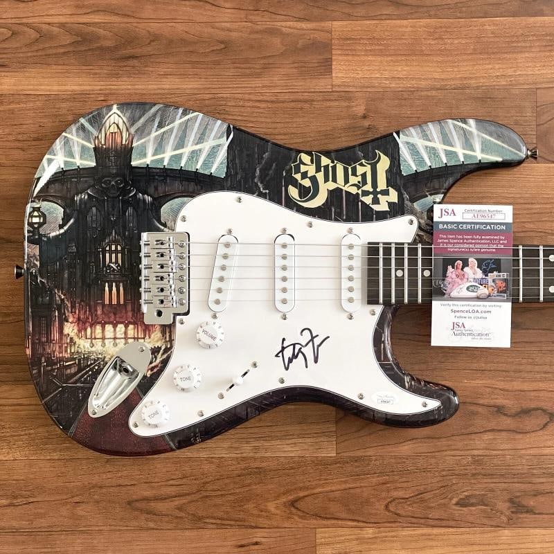 TOBIAS FORGE Signed Guitar Custom Graphics 1/1 JSA COA GHOST PAPA EMERITUS: Industry: Music,Signed: Yes,Autograph Authentication: James Spence (JSA),Object Type: Guitar & Guitar Pick,Original/Reproduction: Original,Country of Origin: United States