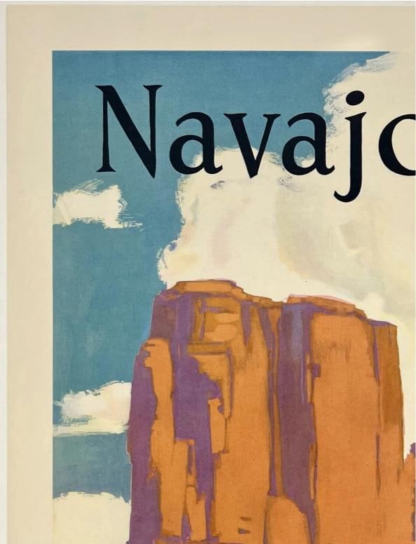 Original Vintage Poster SANTA FE RAILROAD NAVAJO LAND ARIZONA NEW MEXICO Linen - 2