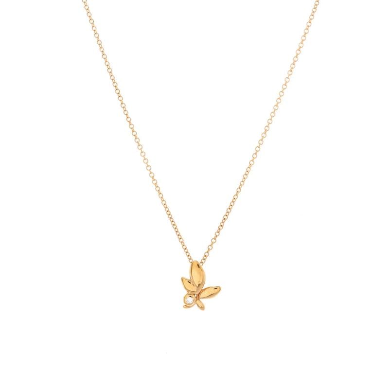 Tiffany & Co. Paloma Picasso Olive Leaf Pendant Necklace 18K Yellow Gold