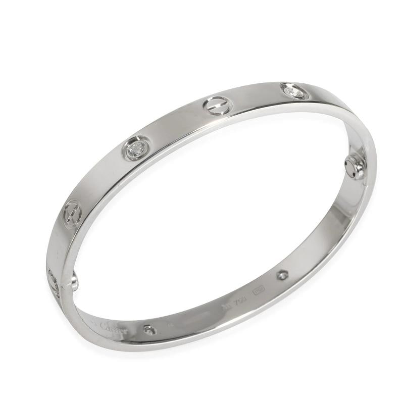Cartier White Gold Diamond Love Bracelet - 3