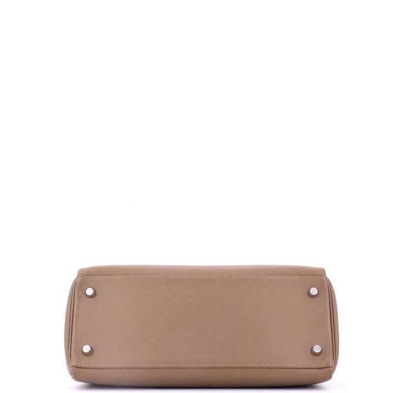 Hermes Kelly Handbag Brown Evercolor with Palladium Hardware 28 - 4