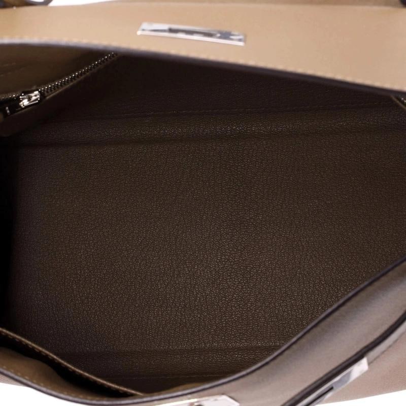 Hermes Kelly Handbag Brown Evercolor with Palladium Hardware 28 - 5