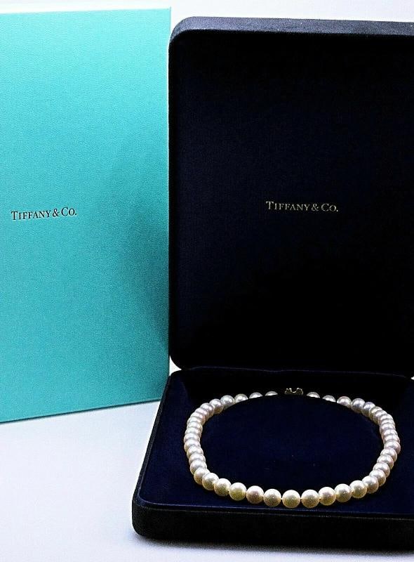 Tiffany & Co Akoya Cultured Pearl Signature X Necklace 18K Yellow Gold 9 9.5mm - 4