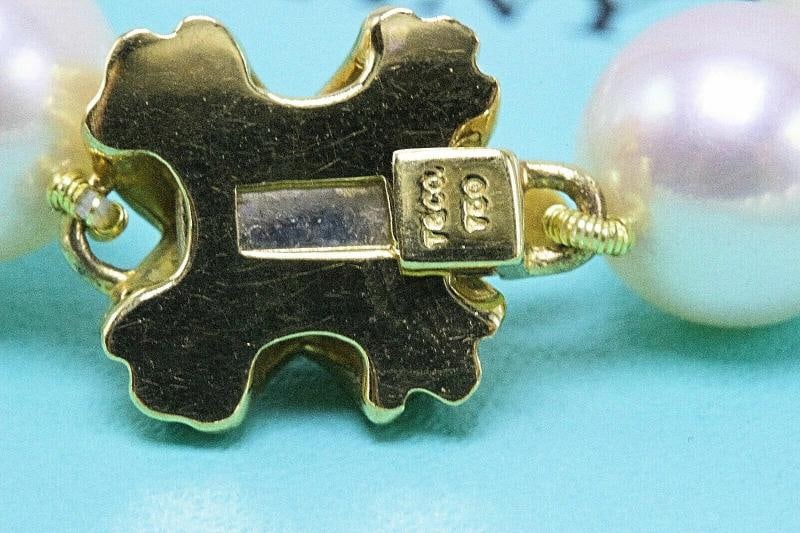 Tiffany & Co Akoya Cultured Pearl Signature X Necklace 18K Yellow Gold 9 9.5mm - 5