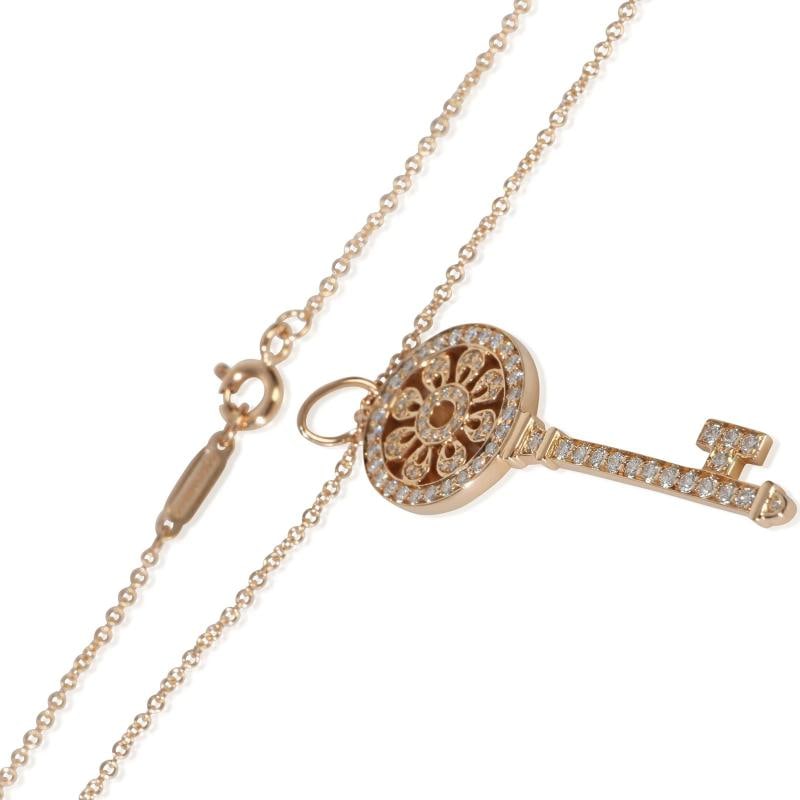 Tiffany & Co. Rose Gold Diamond Medium Model Petals Key Pendant - 2