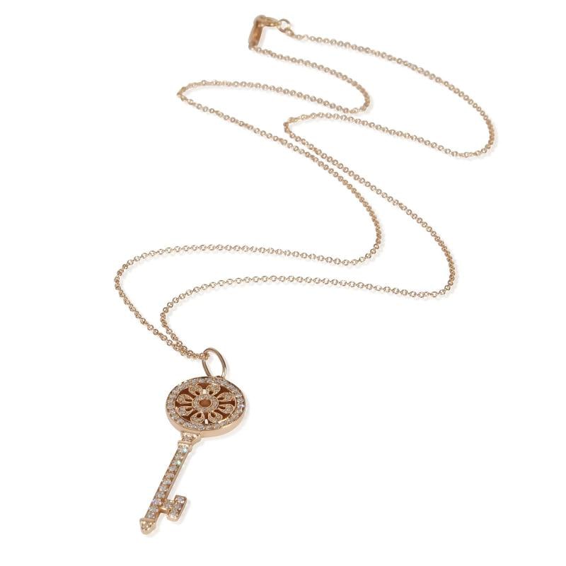 Tiffany & Co. Rose Gold Diamond Medium Model Petals Key Pendant - 3