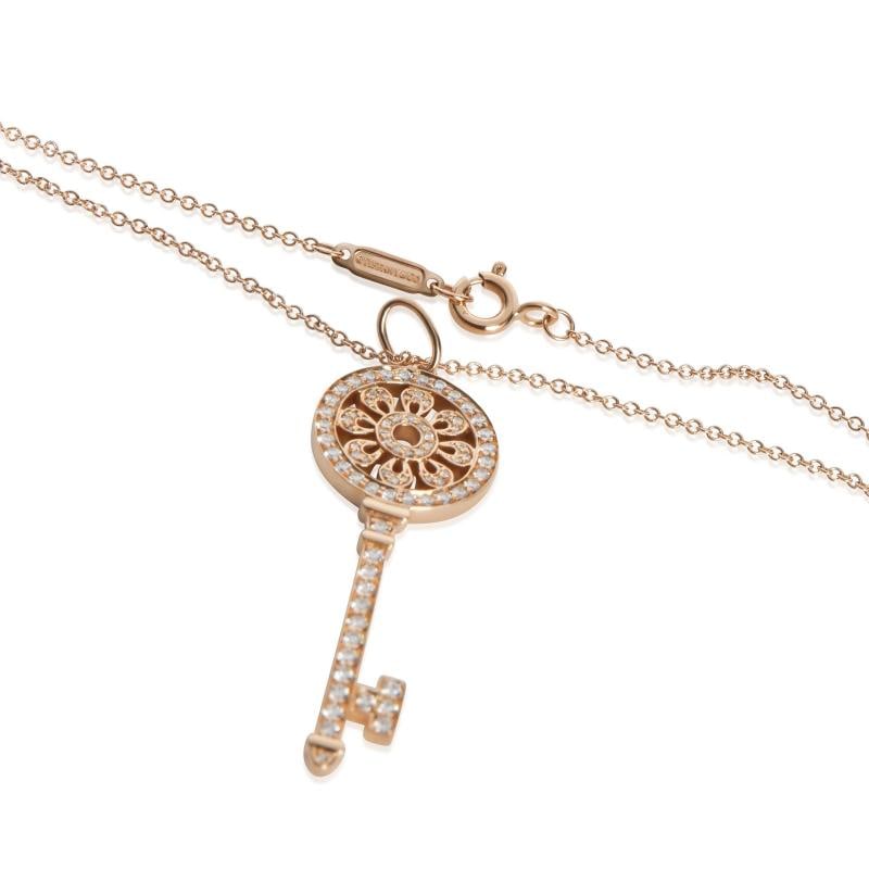 Tiffany & Co. Rose Gold Diamond Medium Model Petals Key Pendant - 4