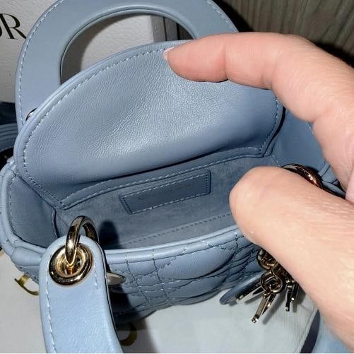 Christian Dior Lady Dior Bag Cannage Quilt Lambskin Micro - 10