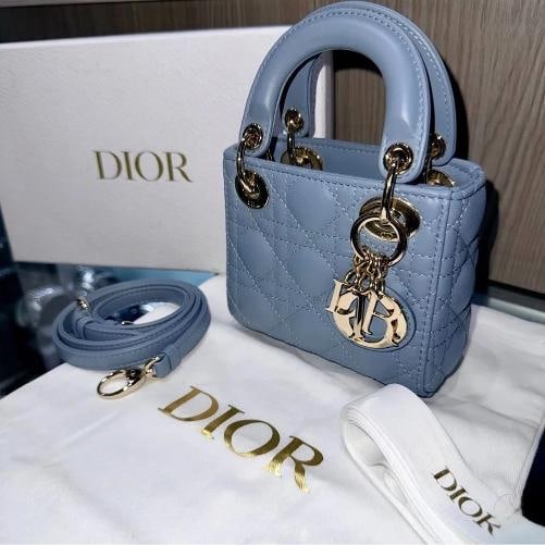 Christian Dior Lady Dior Bag Cannage Quilt Lambskin Micro - 3