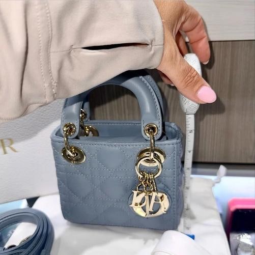 Christian Dior Lady Dior Bag Cannage Quilt Lambskin Micro - 6