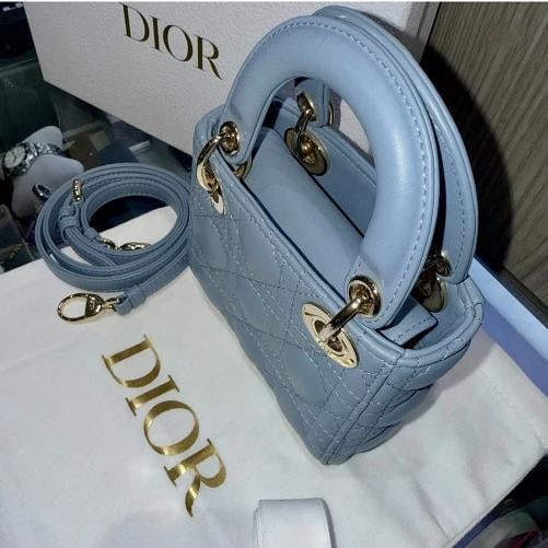 Christian Dior Lady Dior Bag Cannage Quilt Lambskin Micro - 8