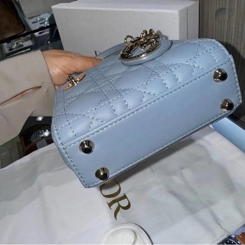 Christian Dior Lady Dior Bag Cannage Quilt Lambskin Micro - 9