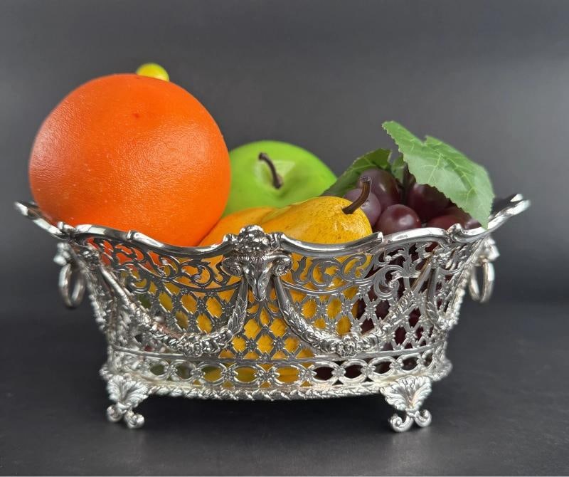 4 Ornate 1893 English Sterling Silver Openwork Baskets from Vanderbilt Estate - 10