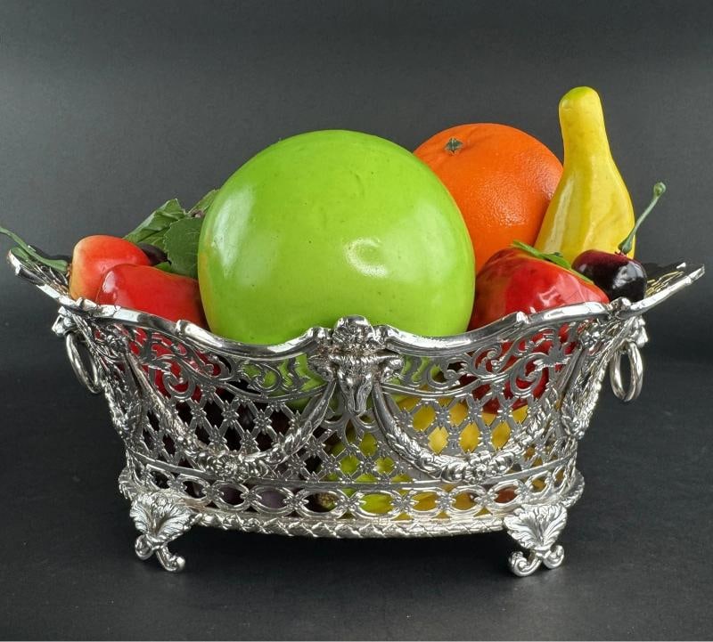 4 Ornate 1893 English Sterling Silver Openwork Baskets from Vanderbilt Estate - 12