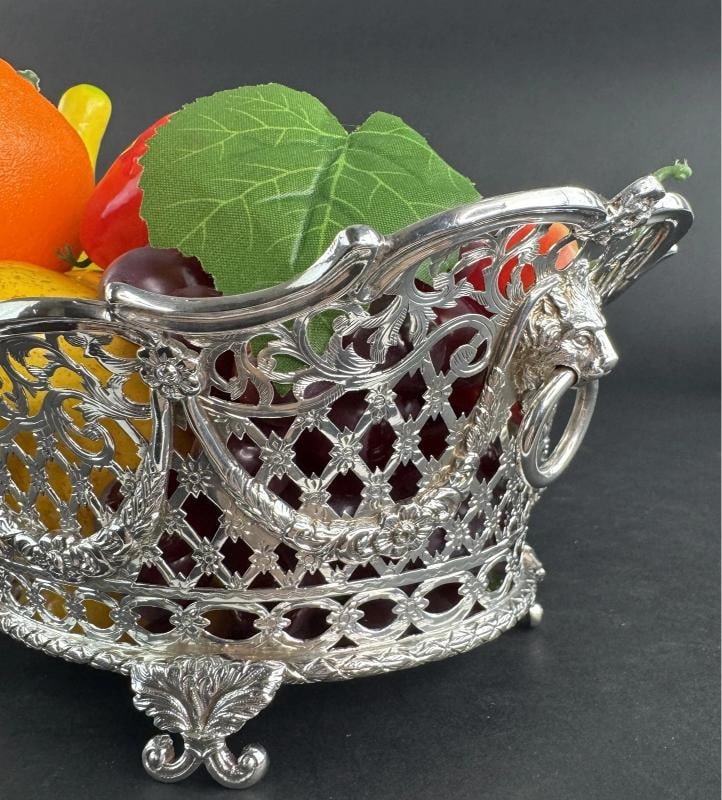 4 Ornate 1893 English Sterling Silver Openwork Baskets from Vanderbilt Estate - 13