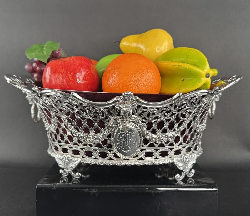 4 Ornate 1893 English Sterling Silver Openwork Baskets from Vanderbilt Estate - 2