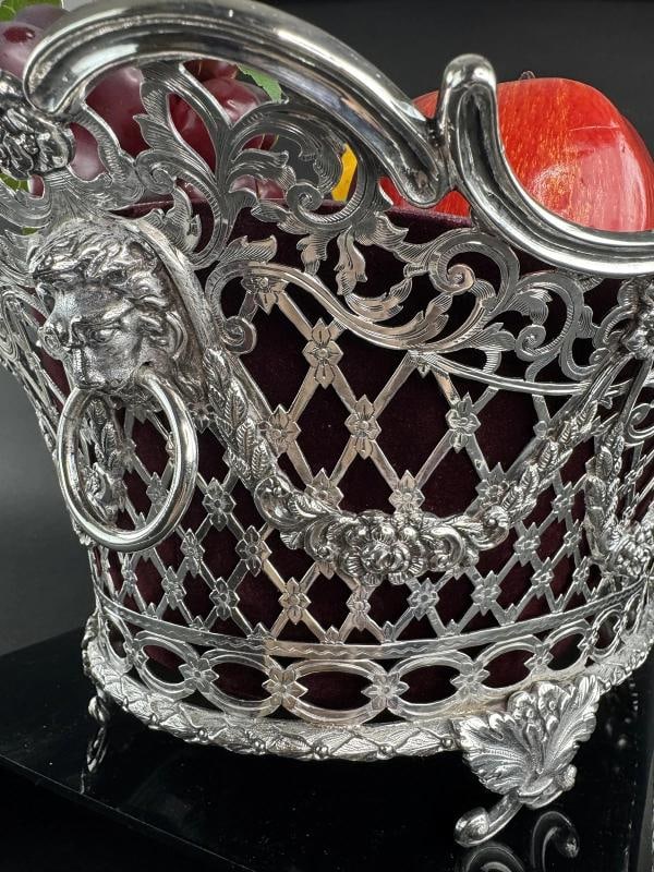 4 Ornate 1893 English Sterling Silver Openwork Baskets from Vanderbilt Estate - 3