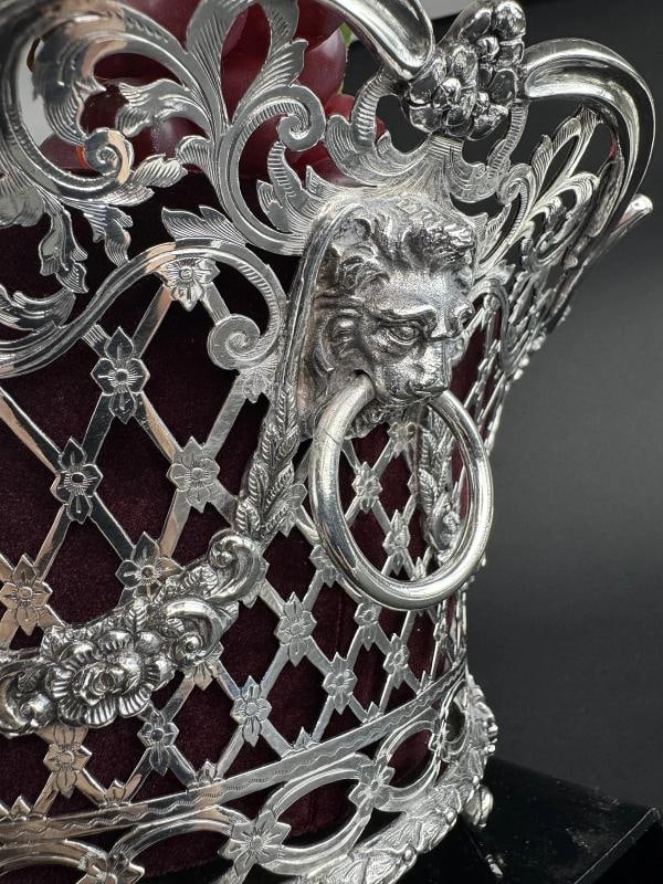 4 Ornate 1893 English Sterling Silver Openwork Baskets from Vanderbilt Estate - 4