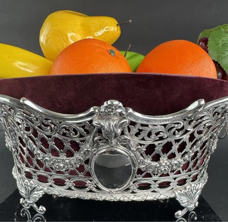 4 Ornate 1893 English Sterling Silver Openwork Baskets from Vanderbilt Estate - 5