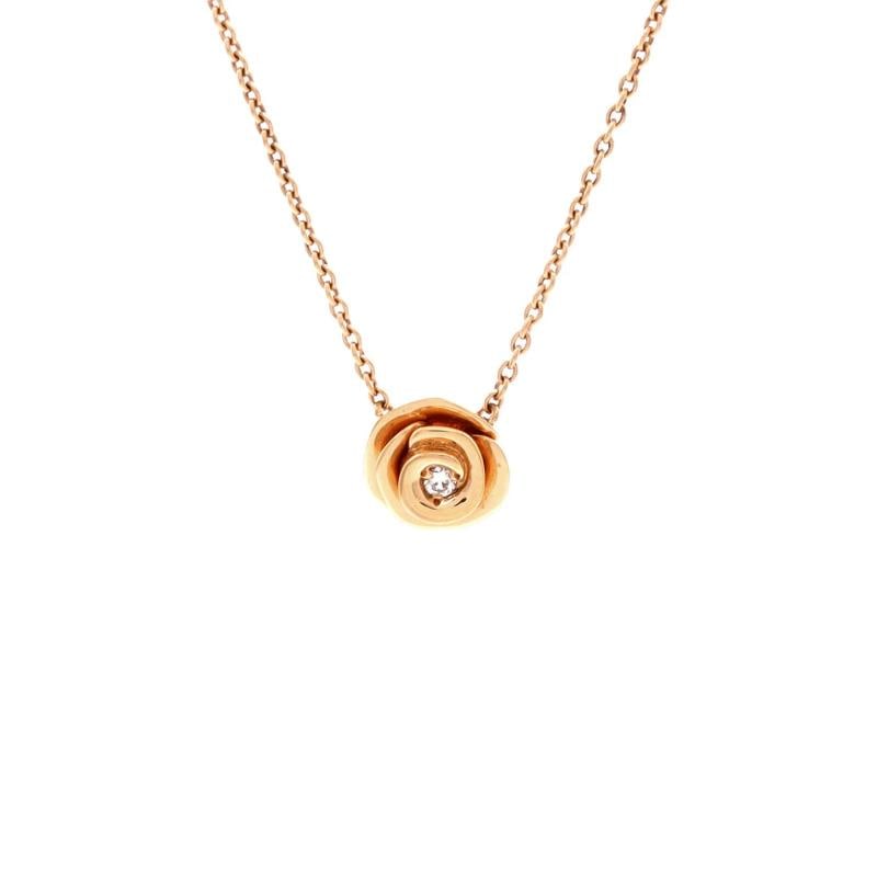 Christian Dior Rose Couture Pendant Necklace 18K Rose Gold with Diamonds: Condition: Pre-owned - Good,Brand: Christian Dior,Main Stone: Diamond,Metal: 18K Rose Gold,Metal Purity: 18K,Style: Pendant,Type: Necklace,Color: Gold,Material: Unknown Condition: Great. Minor wear