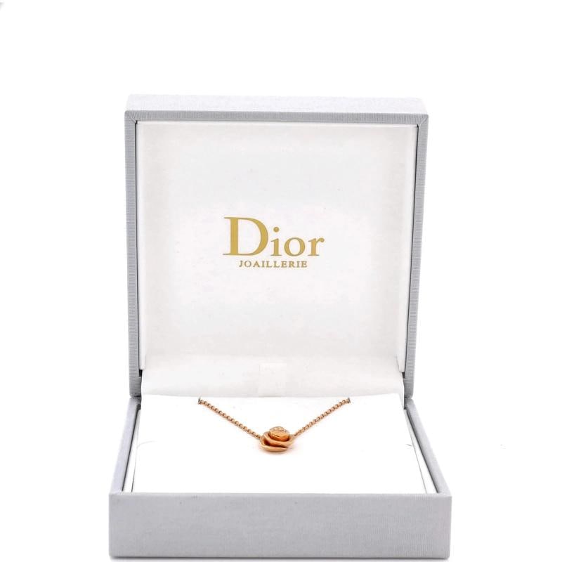 Christian Dior Rose Couture Pendant Necklace 18K Rose Gold with Diamonds - 2