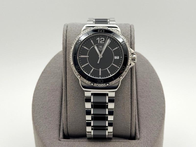 TAG Heuer Formula 1 WAH1212 37mm Black Dial Diamond Bezel Stainless Quartz - 11