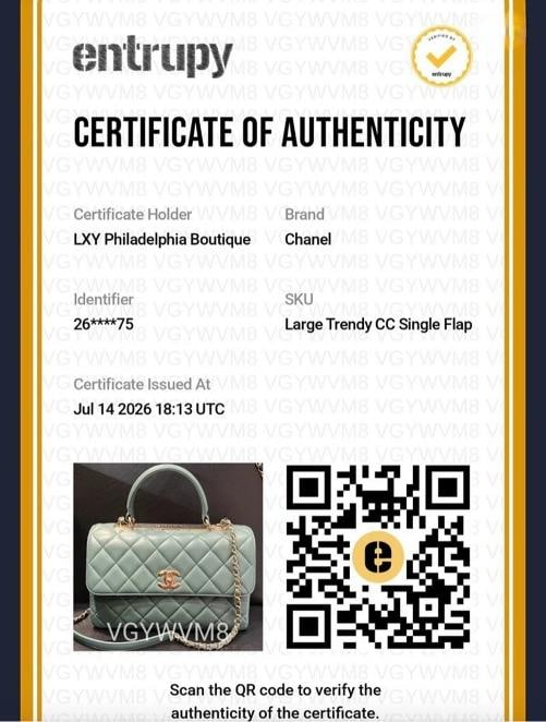 Chanel Large Trendy CC Top Handle Bag Dark Sage Green Lambskin (2019) - 12