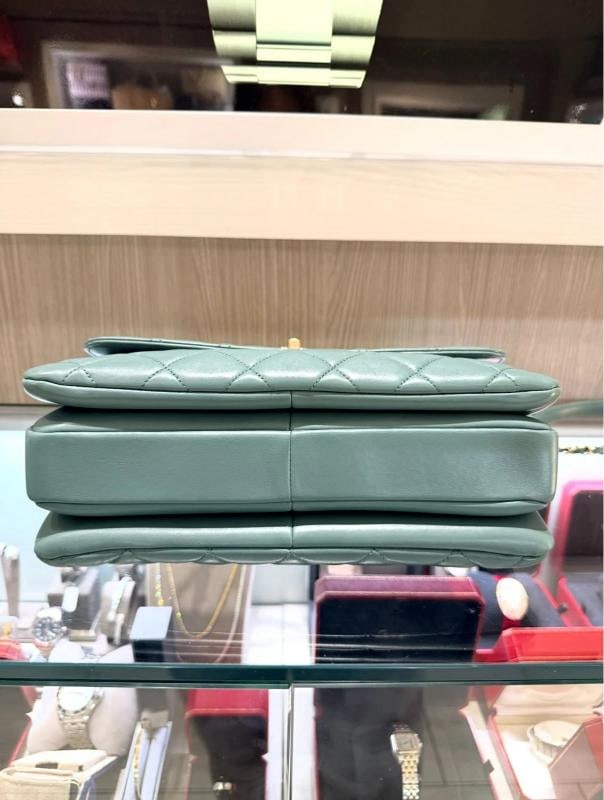 Chanel Large Trendy CC Top Handle Bag Dark Sage Green Lambskin (2019) - 7