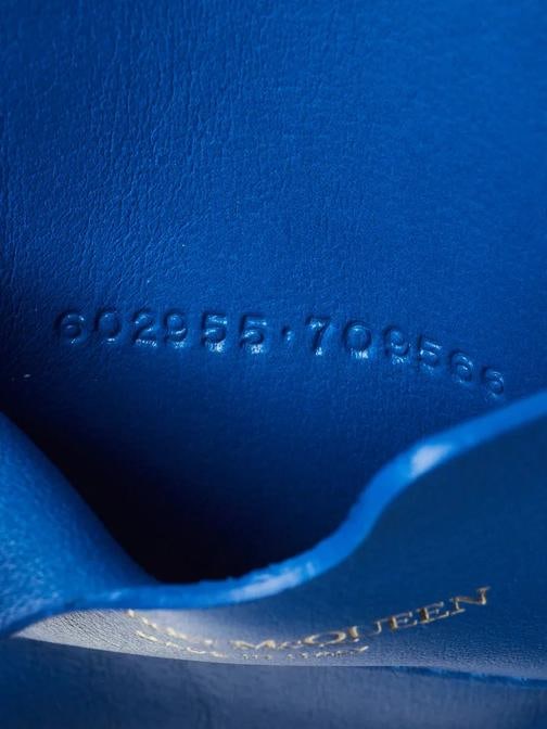 Alexander McQueen Natural/Electric Blue Leather and Straw Small Bow Tote Bag - 9