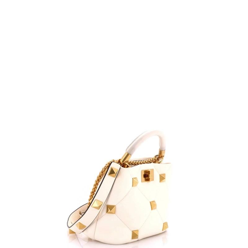 Valentino Garavani Roman Stud Top Handle Bag Quilted Leather Small - 2