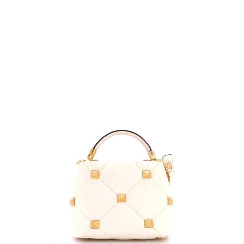 Valentino Garavani Roman Stud Top Handle Bag Quilted Leather Small - 3