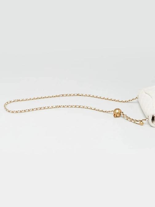 Chanel White Quilted Lambskin Leather Pearl Crush Rectangular Mini Flap Bag - 11