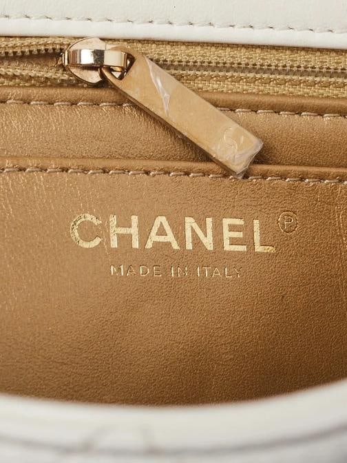 Chanel White Quilted Lambskin Leather Pearl Crush Rectangular Mini Flap Bag - 12