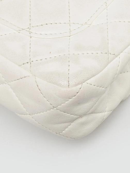 Chanel White Quilted Lambskin Leather Pearl Crush Rectangular Mini Flap Bag - 4