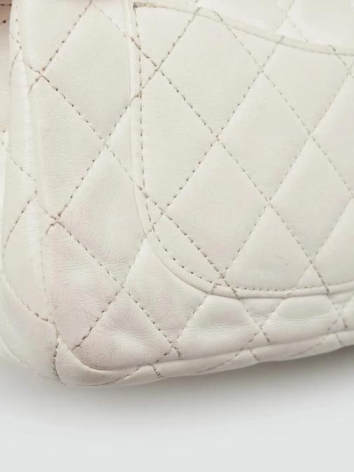Chanel White Quilted Lambskin Leather Pearl Crush Rectangular Mini Flap Bag - 5