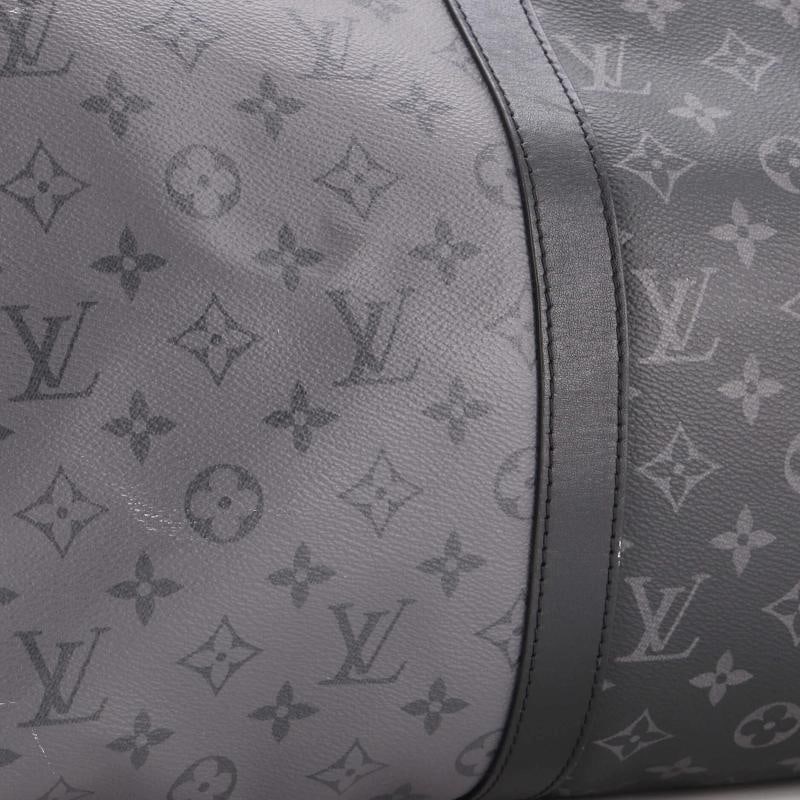 Louis Vuitton Keepall Bandouliere Bag Reverse Monogram Eclipse Canvas 50 - 6