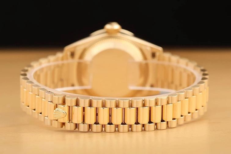 ROLEX LADIES PRESIDENT 69138 FACTORY DIAMOND FULL PAVE 18K YELLOW GOLD WATCH - 6