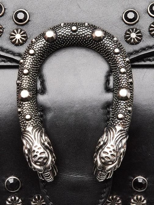 Gucci Black Leather Studded Dionysus Small Shoulder Bag - 7