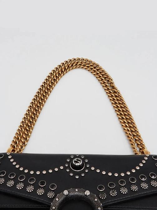 Gucci Black Leather Studded Dionysus Small Shoulder Bag - 8
